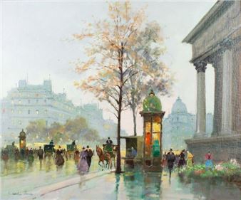 20th Century) Parisian street scene Oil on canvas 52.5 x 63. - Charles Janin
