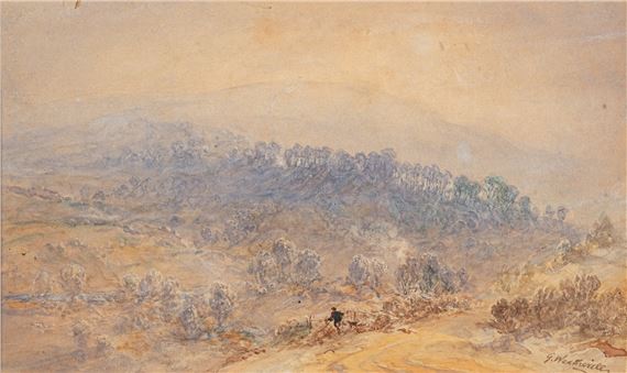 George Weatherill | 1890) Walking the dog on the York Moors Watercolour ...