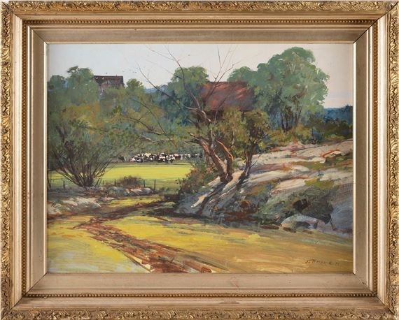 Cattle in a meadow. by John Charles Terelak, 1975