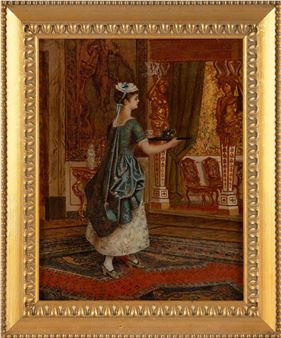 Young woman serving tea. - Eugene Meeks