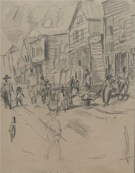 Jules Pascin | Figures on the street (1916) | MutualArt