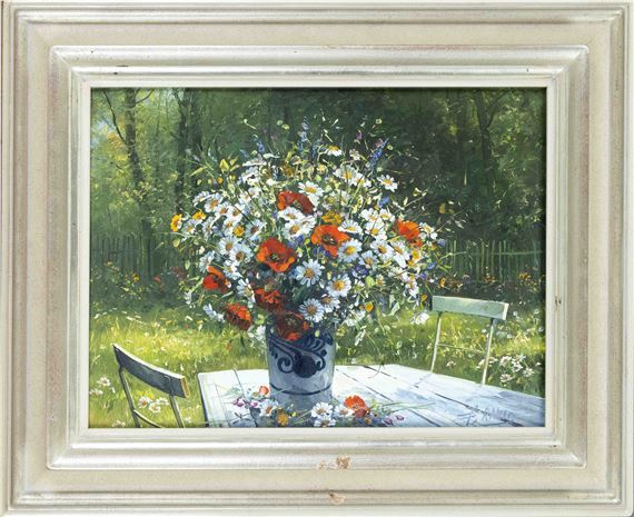 Detlef Rahn | Garden table with spring bouquet | MutualArt