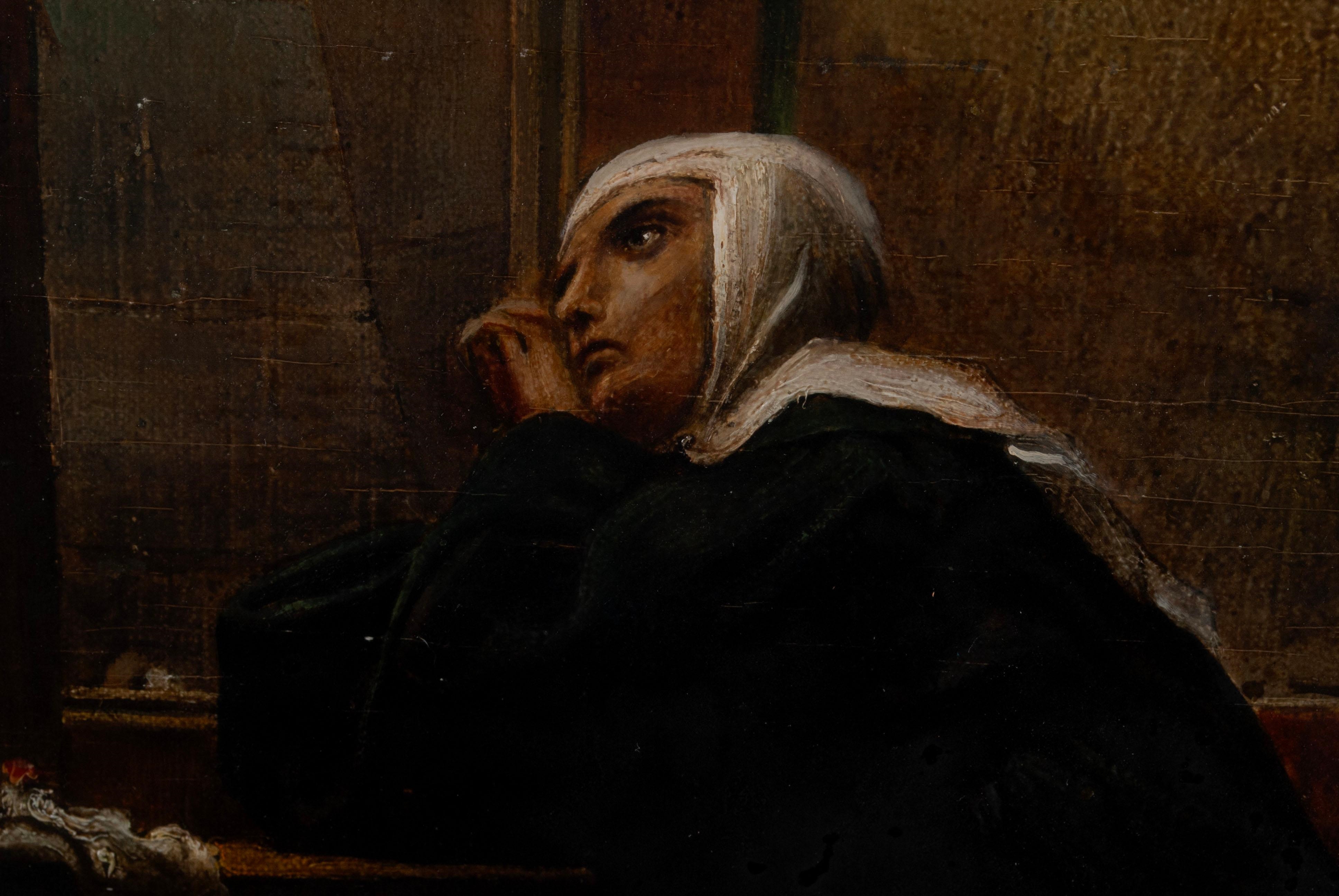 Artwork by Arthur Geissler, This famous scene of a nun in a, Made of Oil on canvas