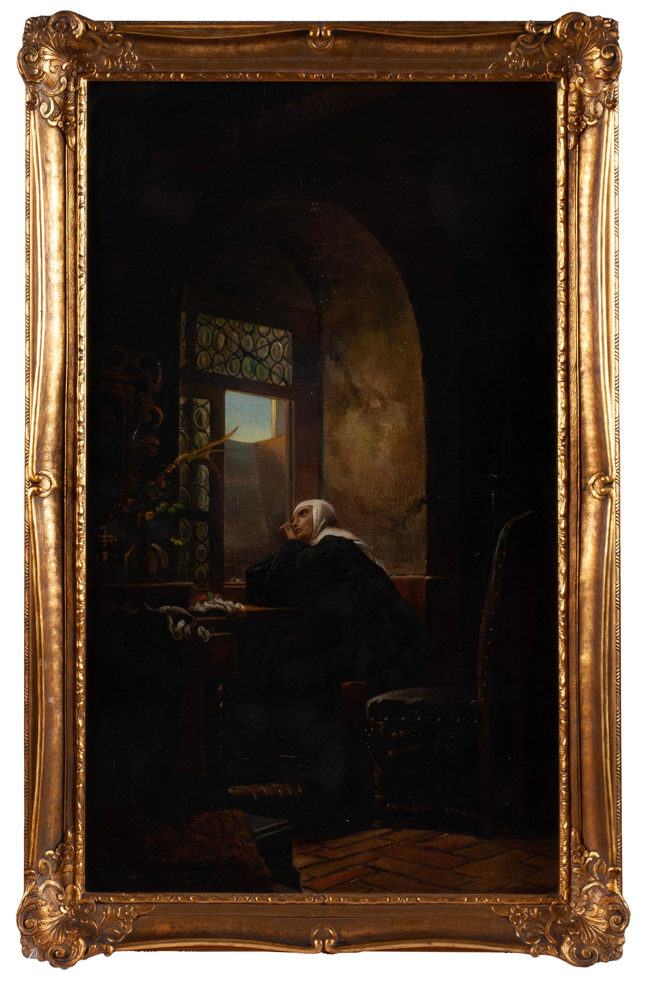 Artwork by Arthur Geissler, This famous scene of a nun in a, Made of Oil on canvas