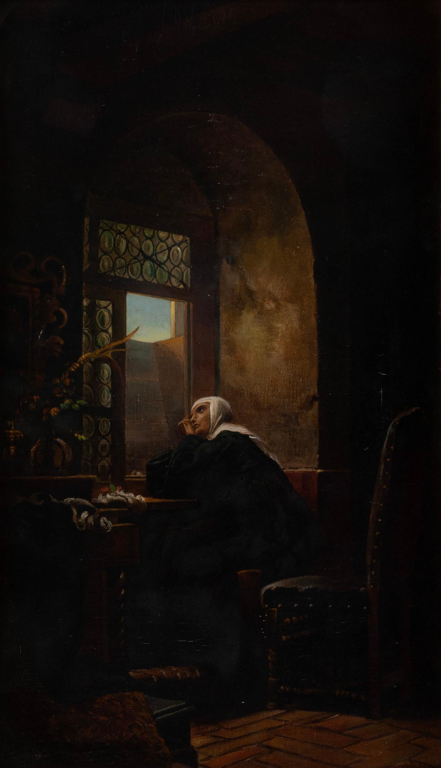 Artwork by Arthur Geissler, This famous scene of a nun in a, Made of Oil on canvas