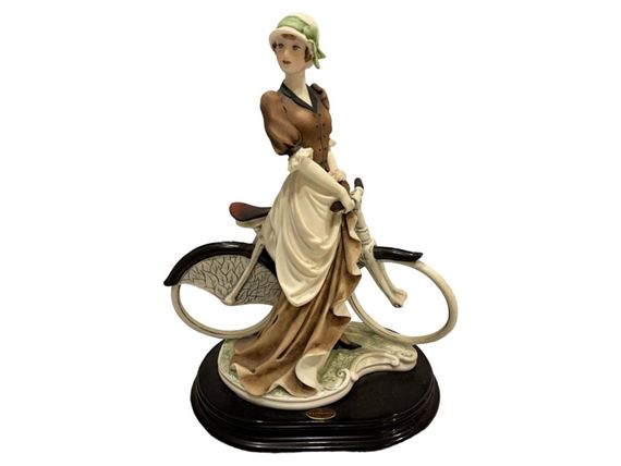 Giuseppe Armani “Sunday Ride 0531C” Porcelain Sculpture Florence Italy 10 1/4 in. (26 cm.)
