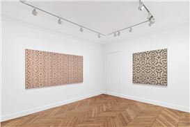 Exhibition of Kené textile work by Sara Flores on view at White Cube Paris