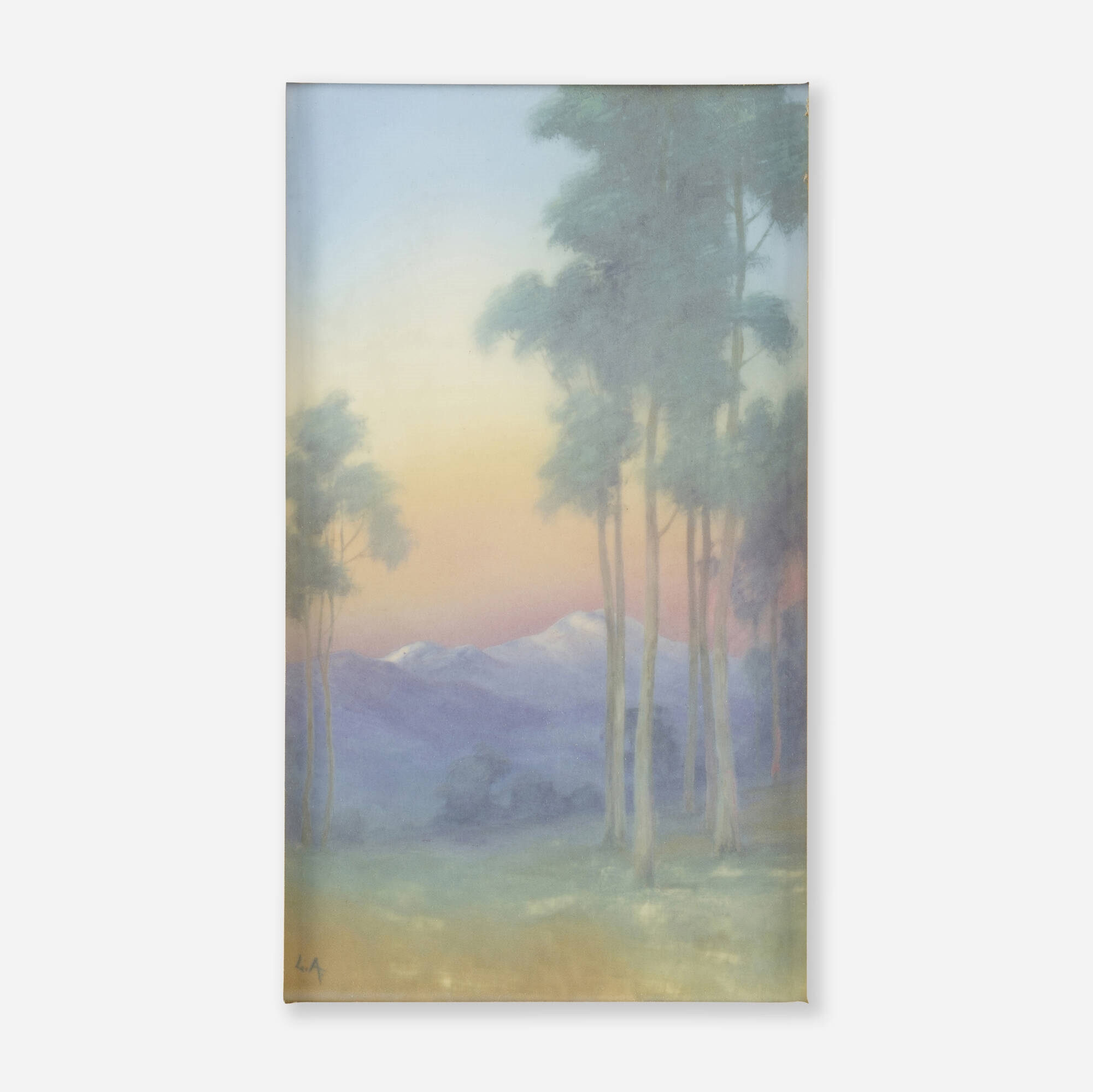 Lenore Asbury Cypress Trees (Scenic Vellum plaque) (1926) MutualArt