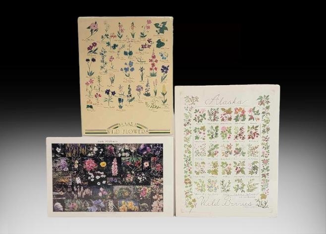 Artwork by Carol Dickerson, Alaska Wild Berries & Alaska Wildflower, Made of Print