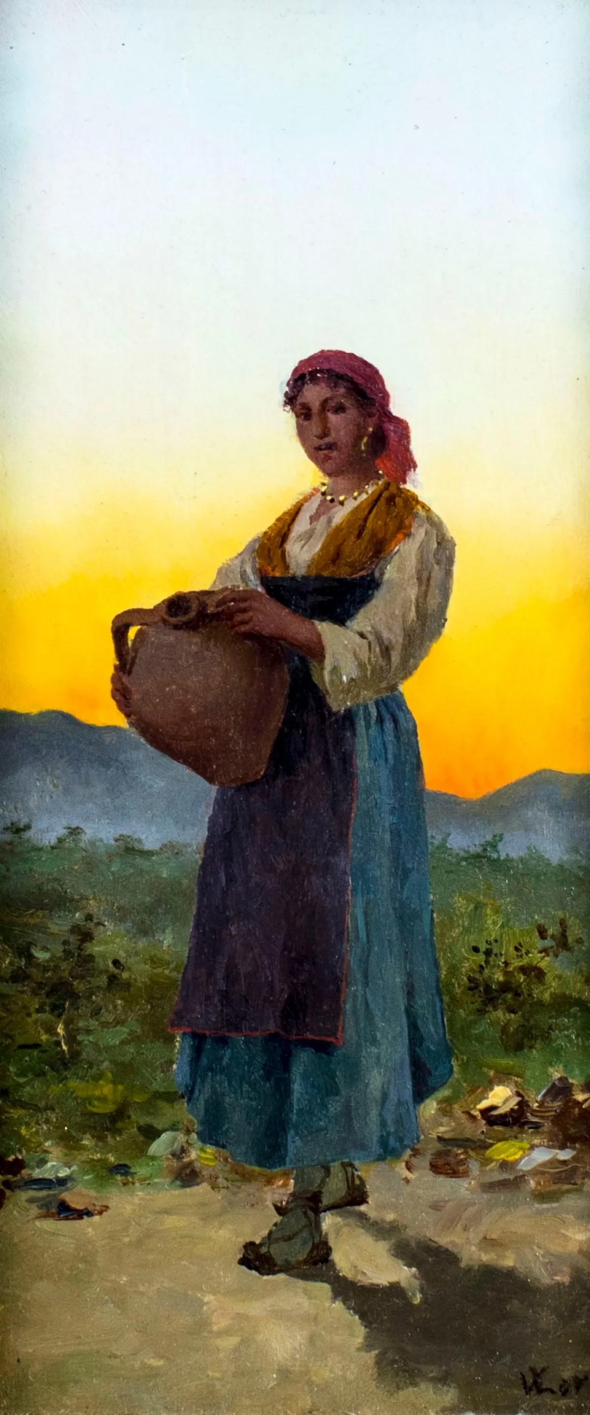 Vincenzo Loria | Italian Peasant Woman with Jug | MutualArt