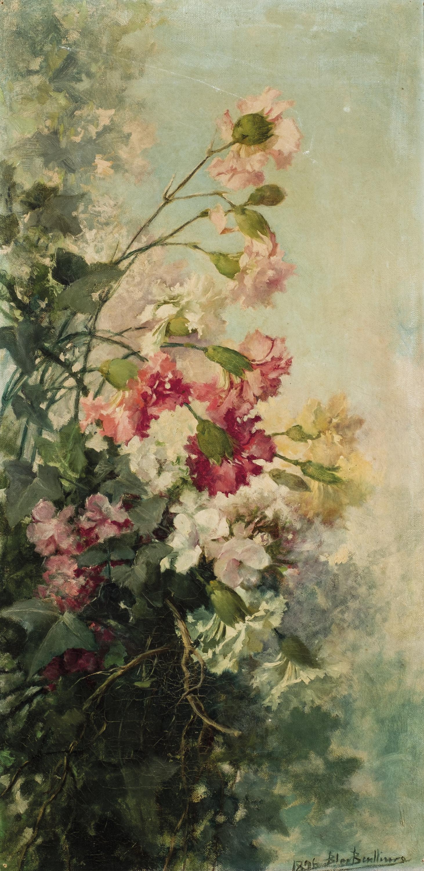 Artwork by Blas Benlliure Gil, Flores, Made of Oil on canvas
