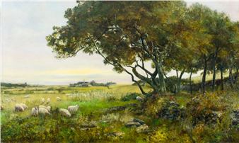 Country Landscape with Sheep - Charles James Fox
