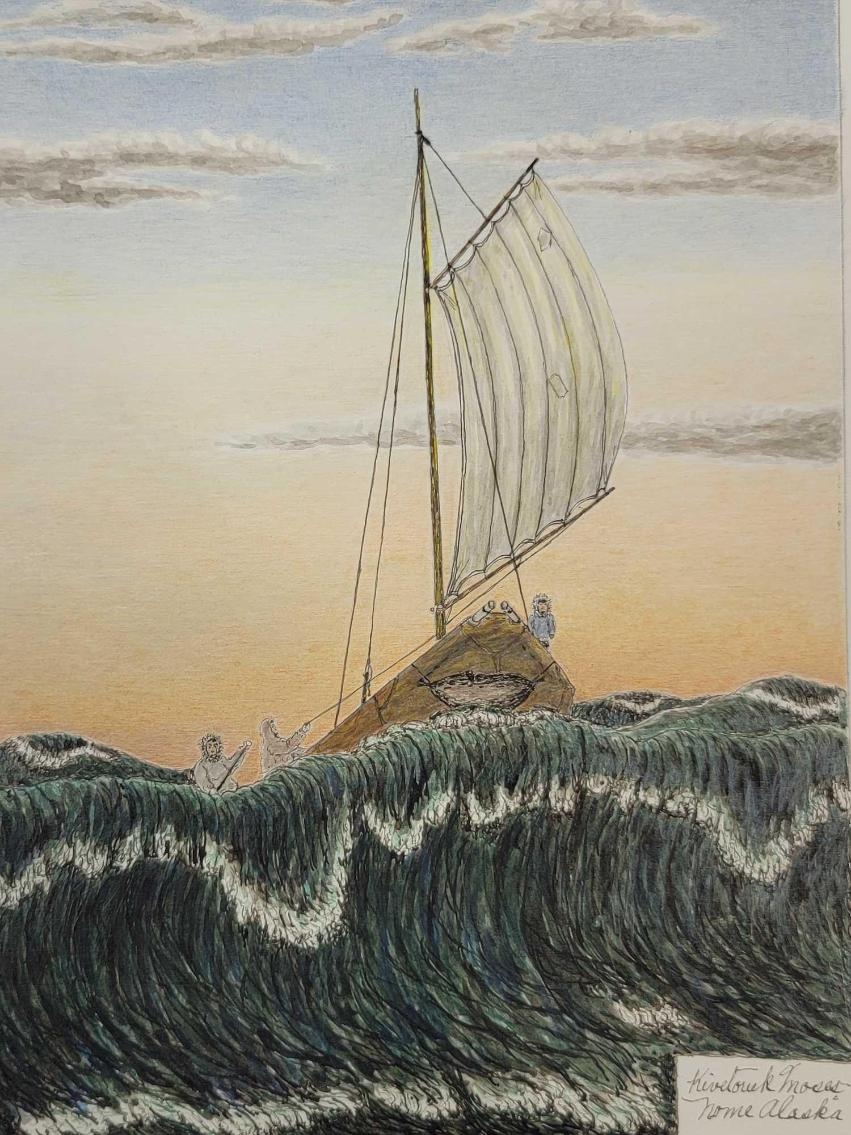 Umiak Sailing Scene - Kivetoruk Moses