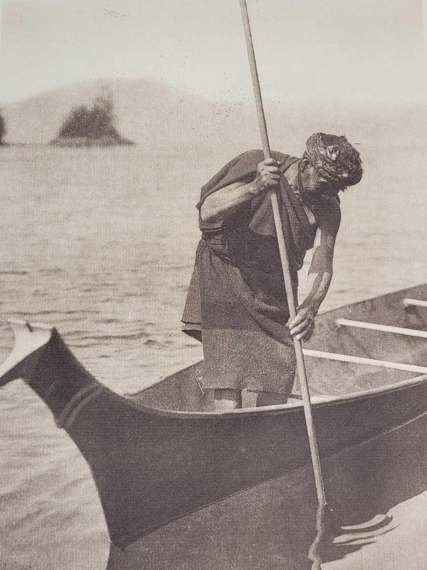Fishing Spearing - Clayoquot by Edward S. Curtis, Originally photographed c.1915
