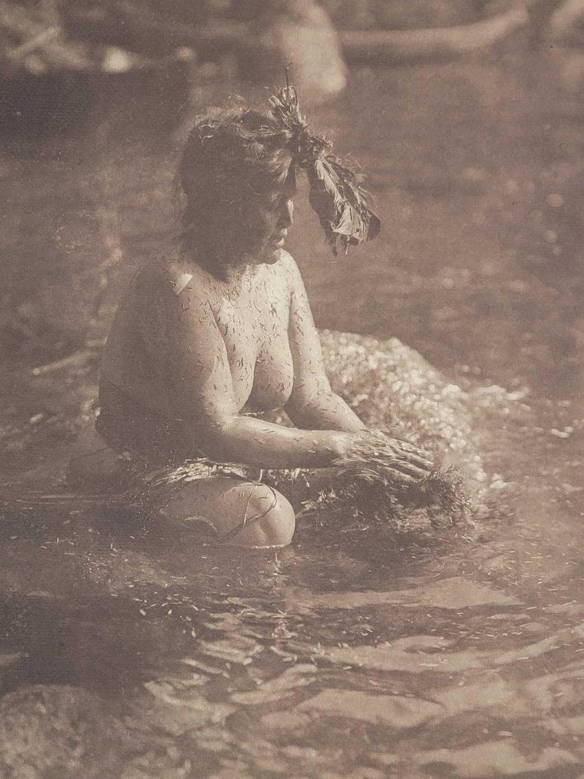 Ceremonial Bathing by Edward S. Curtis, Originally photographed c.1915