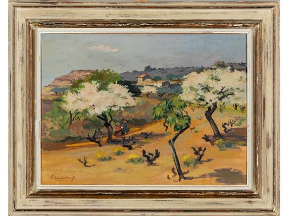 Paysage provençal animé. by Pierre Lemarchand