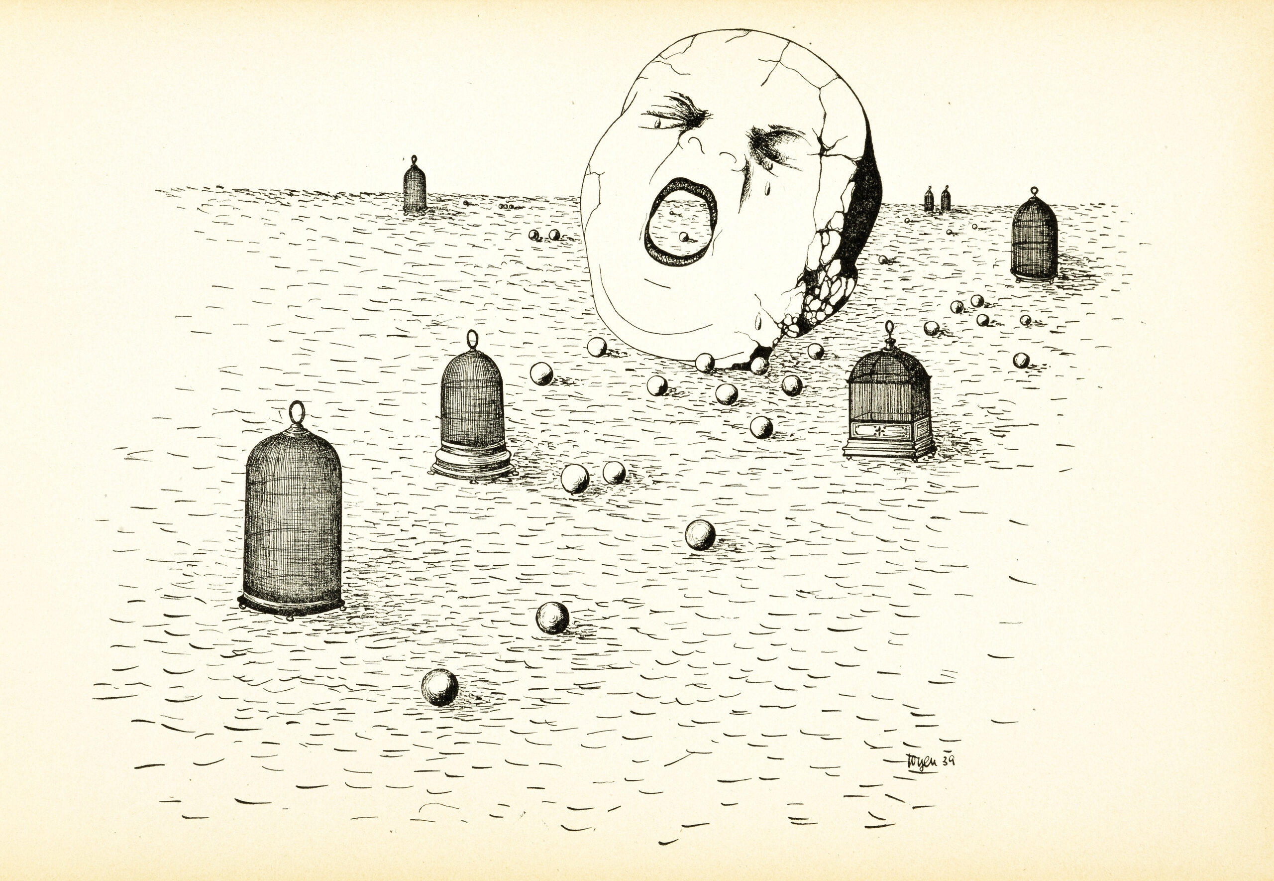 Artwork by Toyen, Shooting range, Made of print