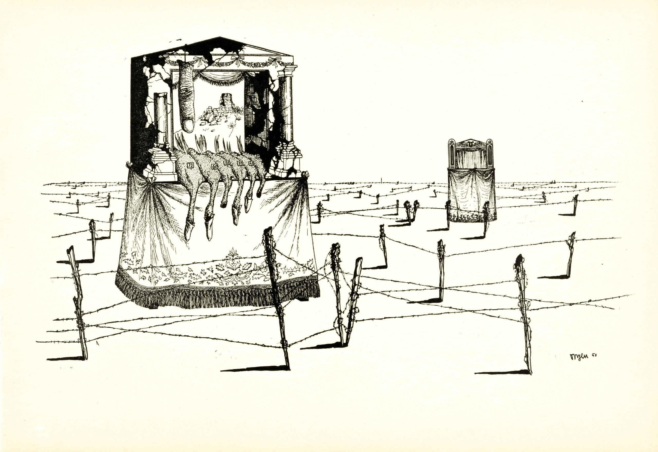 Artwork by Toyen, Shooting range, Made of print