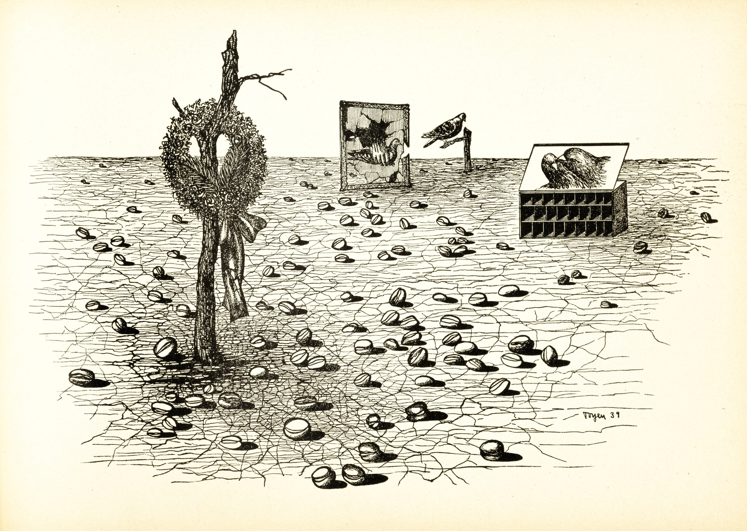 Artwork by Toyen, Shooting range, Made of print