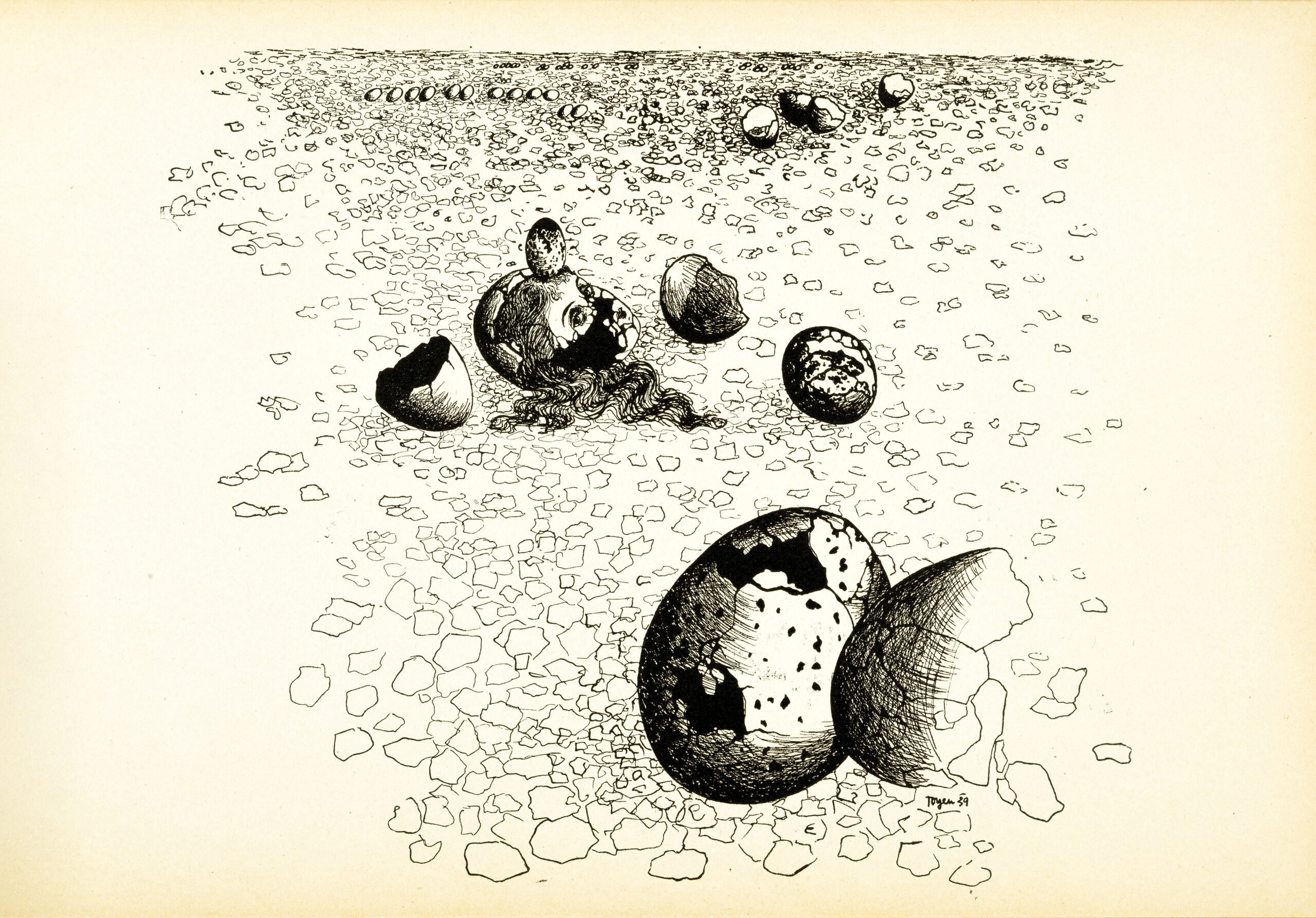 Artwork by Toyen, Shooting range, Made of print