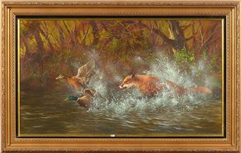 Renard chassant des canards - Richárd Kiss