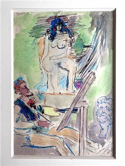 Painter and model - Anatoly Ivanovich Shugrin