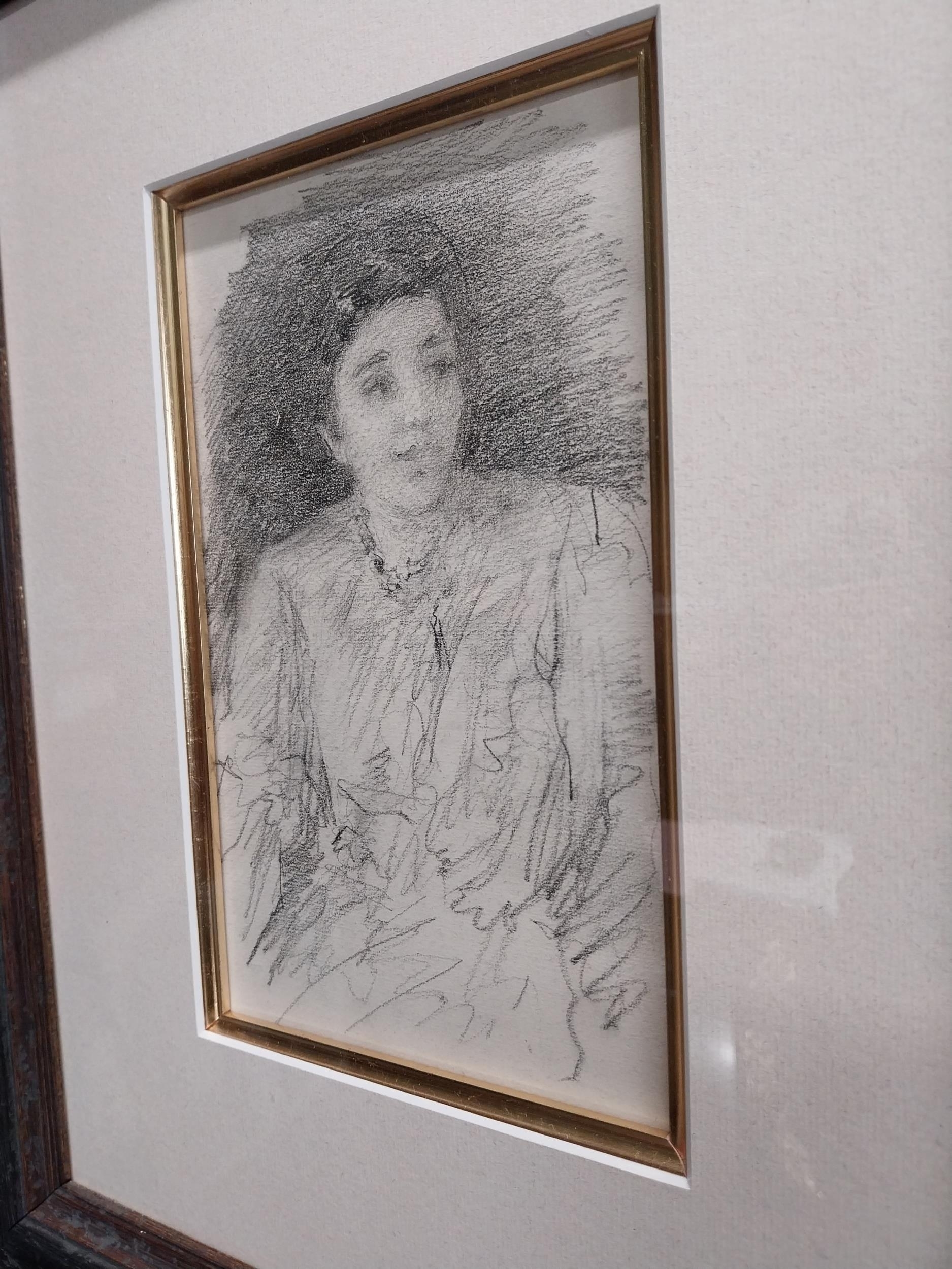 John Butler Yeats | John Butler Yeats framed pencil drawing of Lady ...