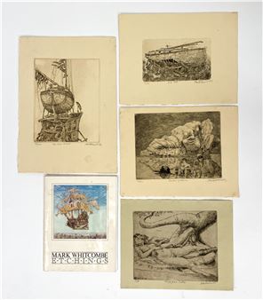 (4) MARK WHITCOMBE B. 1942 ETCHINGS WITH BOOK - Mark Whitcombe