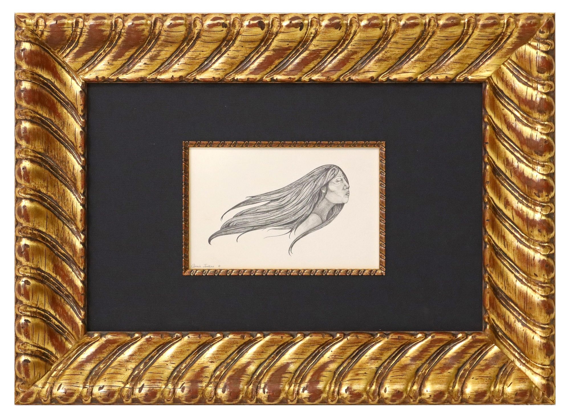 Artwork by Connie Jenkins, Listening to the Wind,, Made of graphite drawing on paper