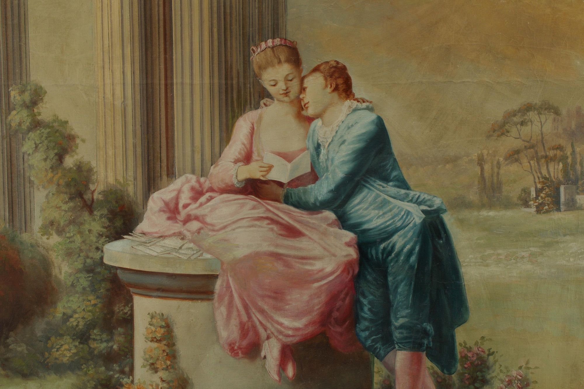 Jean-Honoré Fragonard | Rococo style painted architectural wall panel ...