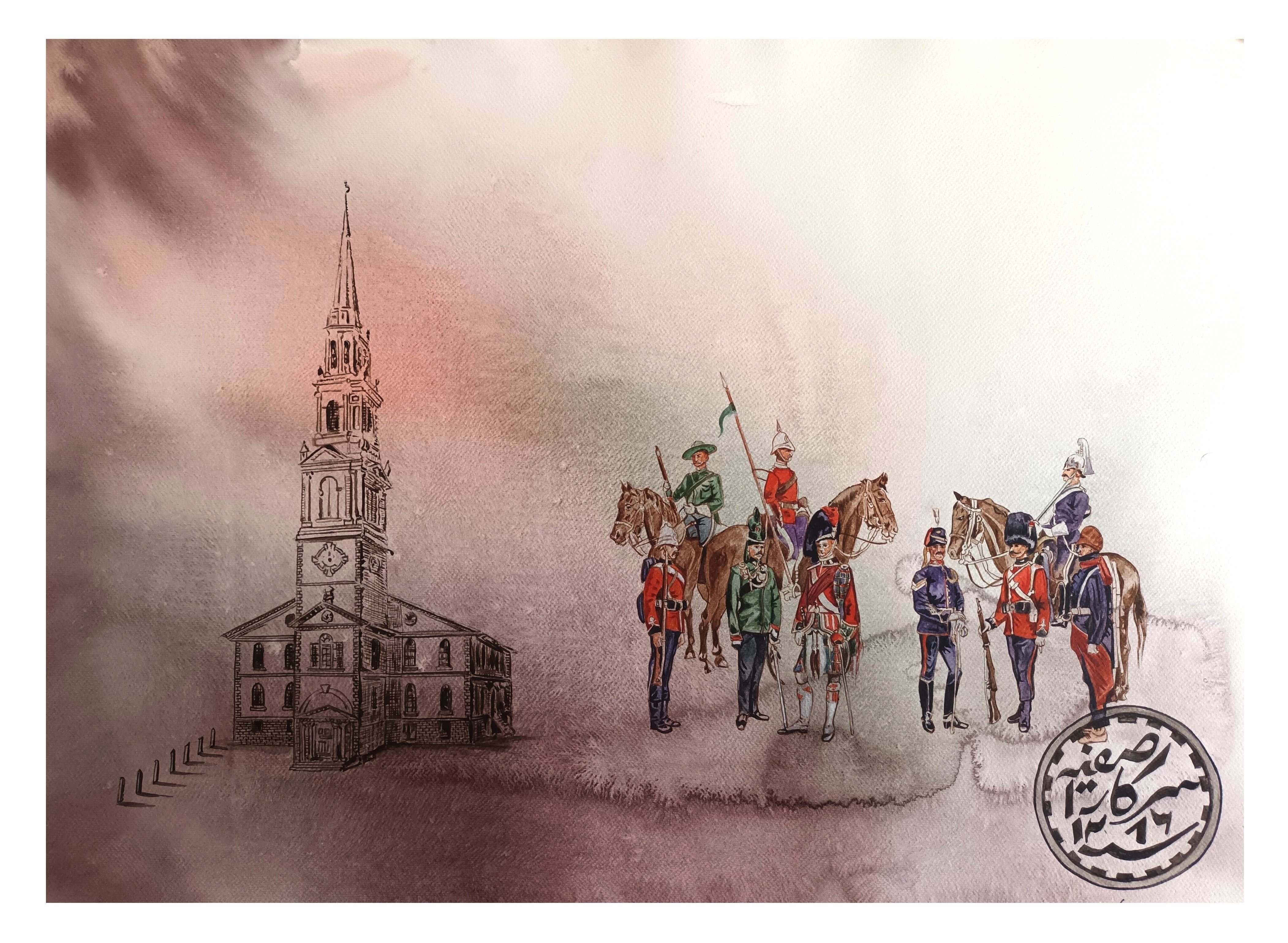 Artwork by Arbind Singh, MEETING MINUTES, Made of Watercolour on Acid-Free Paper