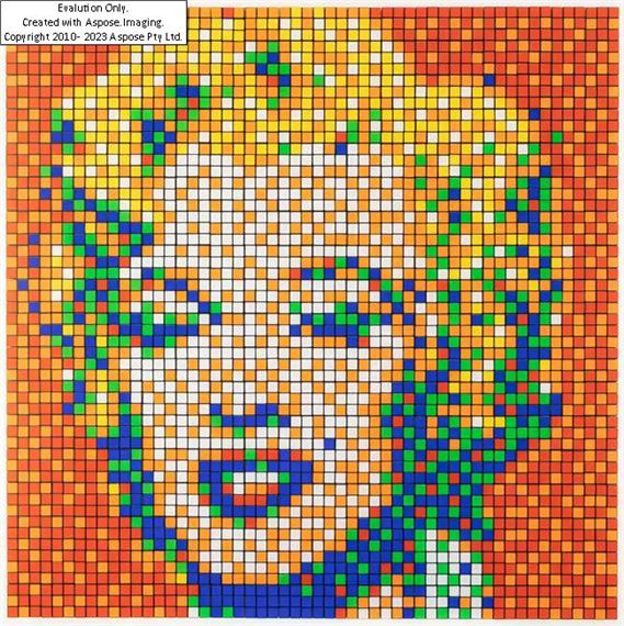 Invader - Rubik Shot Red Marilyn 2023 NVDR1-4 Rubikcubism Signée