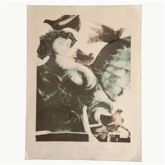 Mujer con 4 palomas - Elvira Gascón