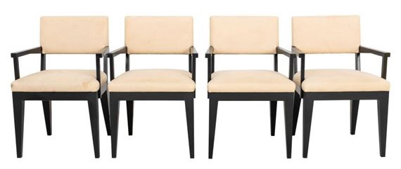 Liaigre Style Ebonized Wood Dining Chairs, 4 by Christian Liaigre