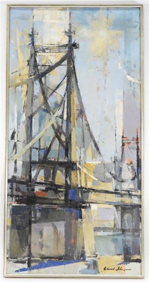 Edward Arthur Johnson | Edward A. Johnson New York Bridge Painting ...