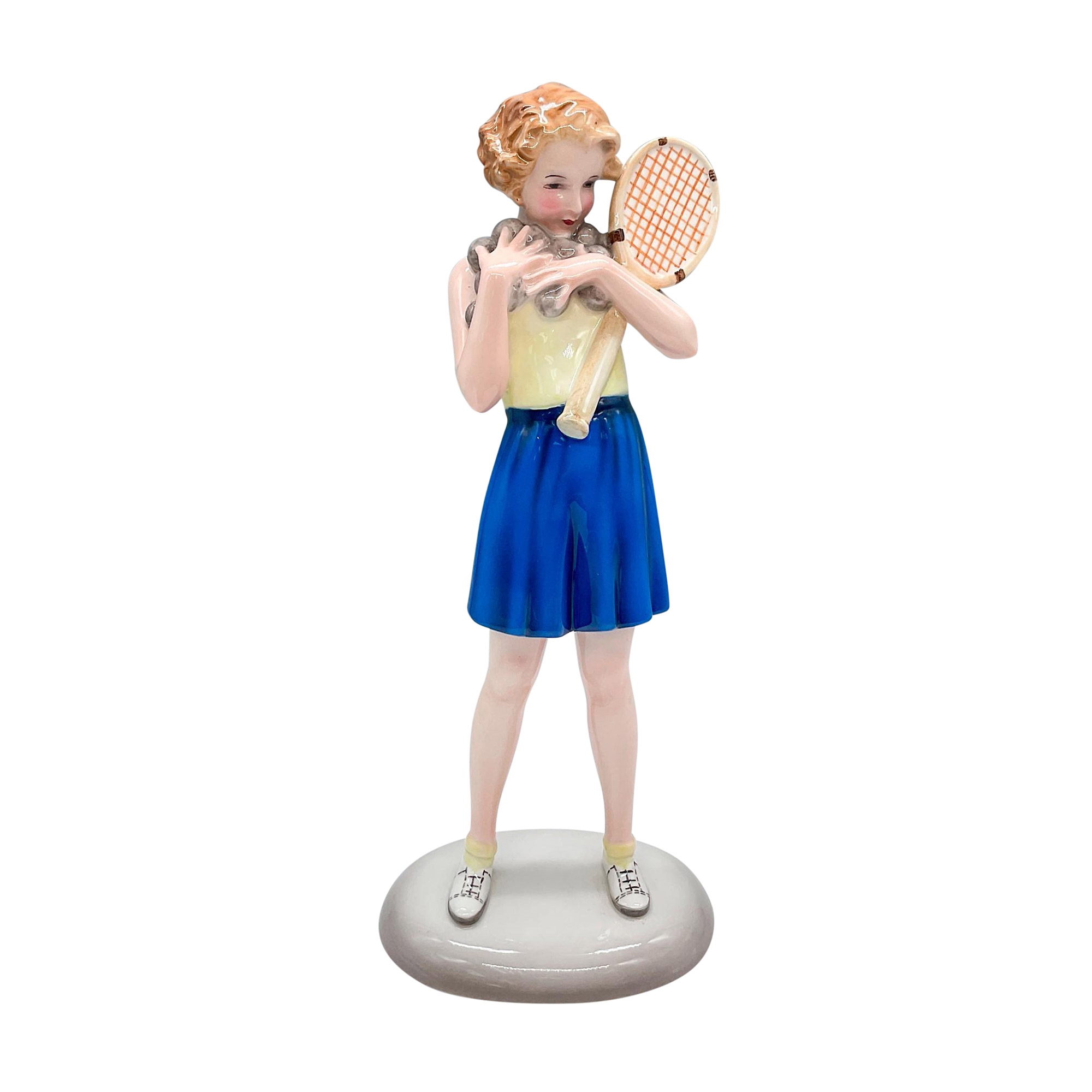 Josef Lorenzl Goldscheider Lorenzl Porcelain Figurine, Tennis Girl 8473 MutualArt