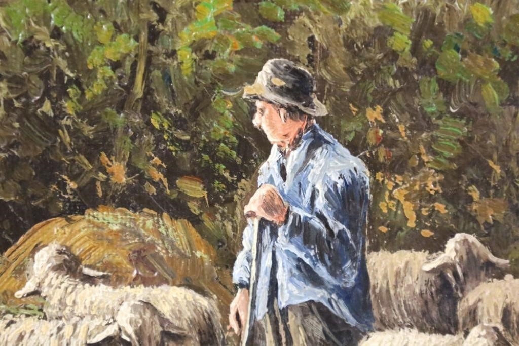 Wilhelm Hugo Rupprecht | Wilhelm H Rupprecht Shepherd & Flock Oil On ...