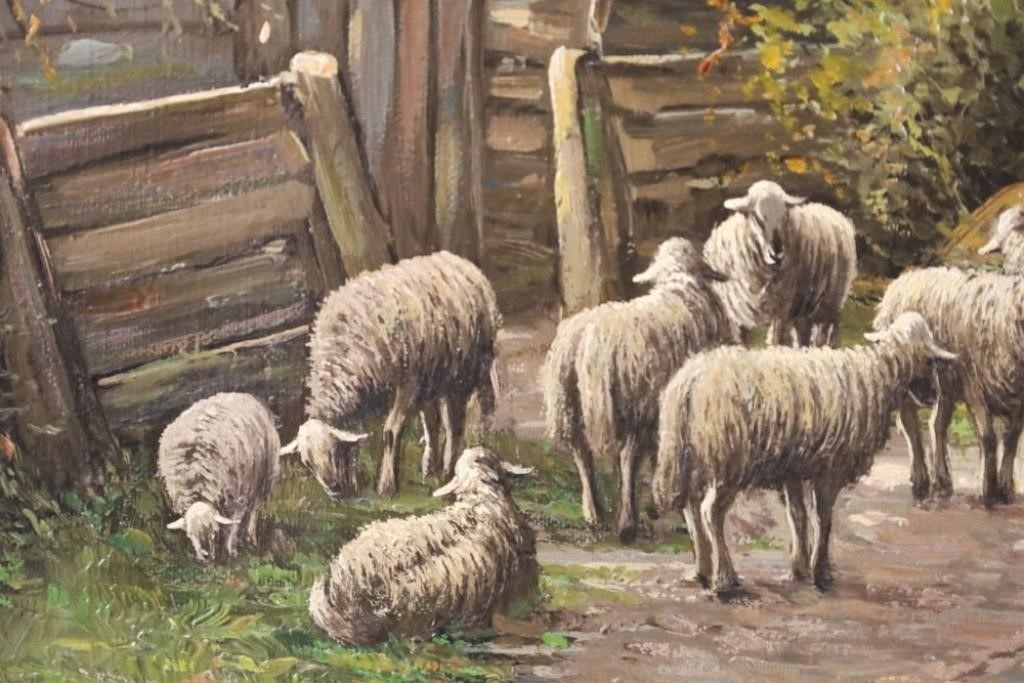 Wilhelm Hugo Rupprecht | Wilhelm H Rupprecht Shepherd & Flock Oil On ...