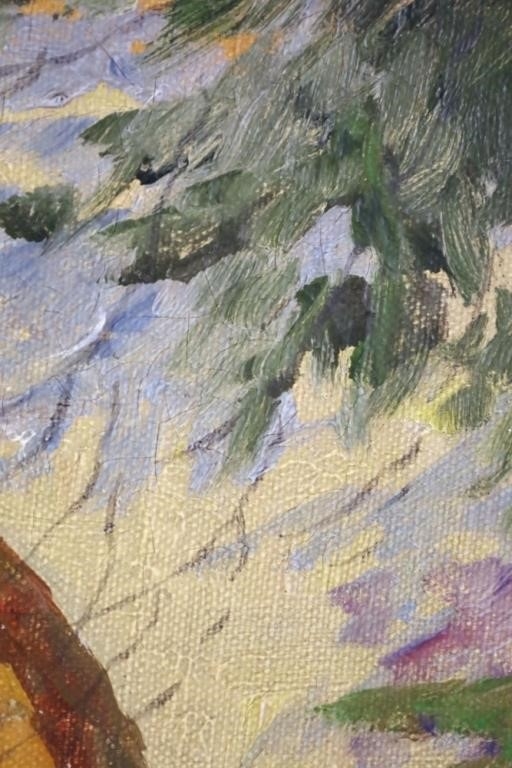 Artwork by Bertha Hatton Duke, Bertha Hatton Duke "Village Scene" Oil On Canvas, Made of Oil on canvas painting