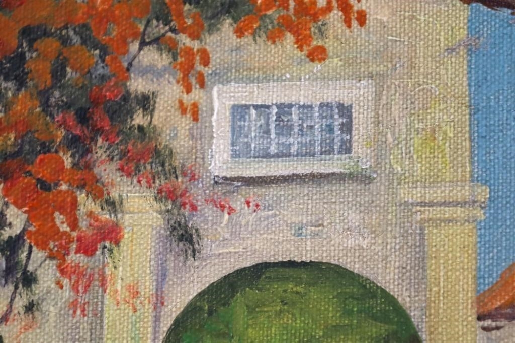 Artwork by Bertha Hatton Duke, Bertha Hatton Duke "Village Scene" Oil On Canvas, Made of Oil on canvas painting