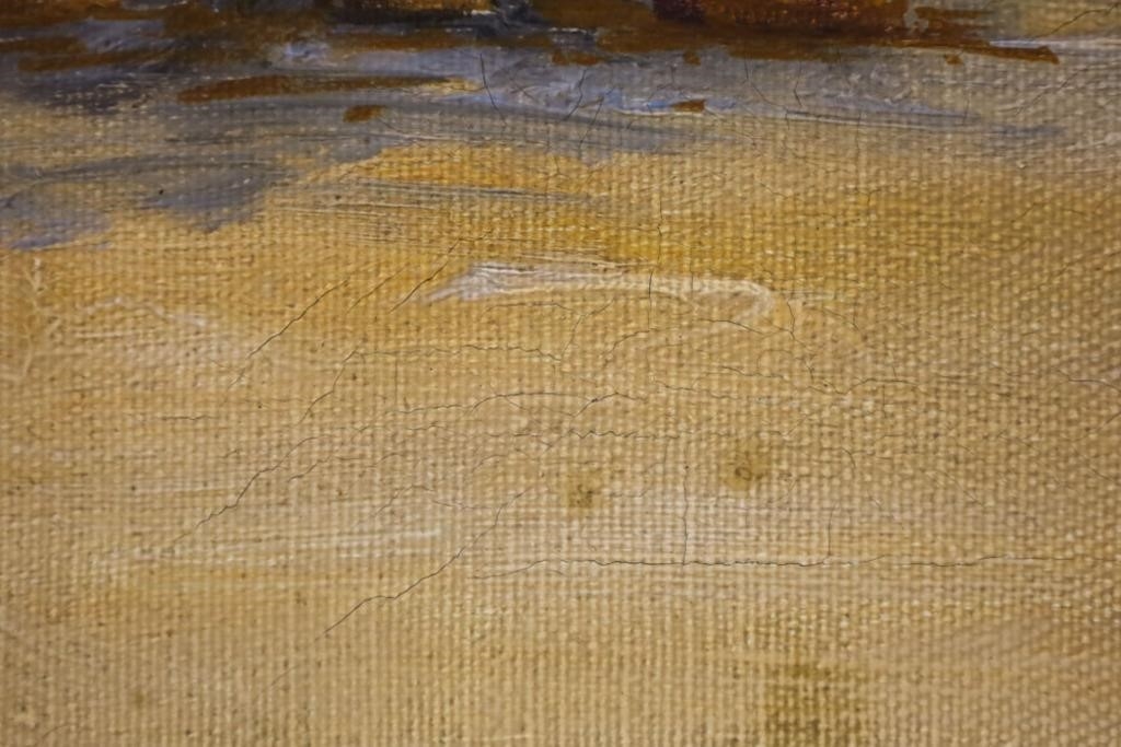 Artwork by Bertha Hatton Duke, Bertha Hatton Duke "Village Scene" Oil On Canvas, Made of Oil on canvas painting