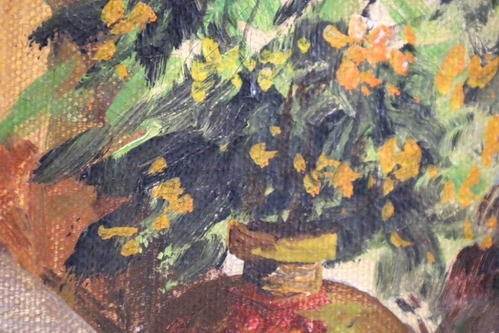 Artwork by Bertha Hatton Duke, Bertha Hatton Duke "Village Scene" Oil On Canvas, Made of Oil on canvas painting