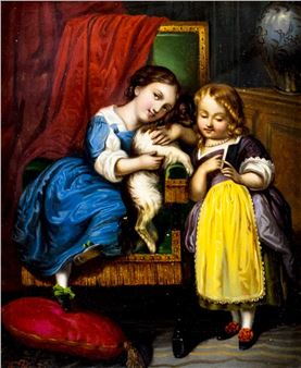 Two Girls Reading - F. Beda