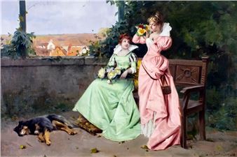Two Ladies on the Bench - Leon Geille de Saint-Leger