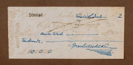 Charles Dickens | an autographed bank cheque signed with usual flourish ...