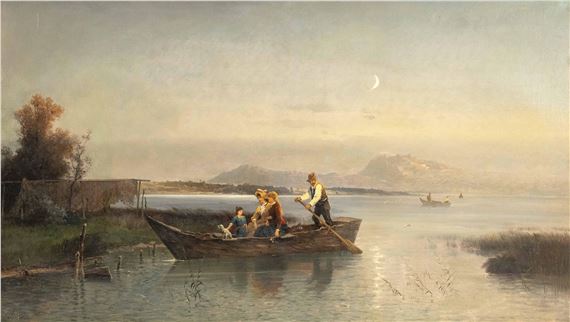 Abendliche Überfahrt auf dem Chiemsee by Conrad Wimmer