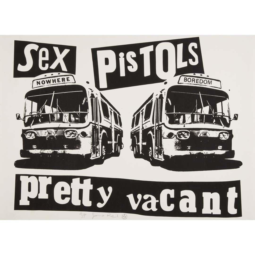 SEX PISTOLS: PRETTY VACANT (BLACK & WHITE COLOURWAY) by Jamie Reid, 2007