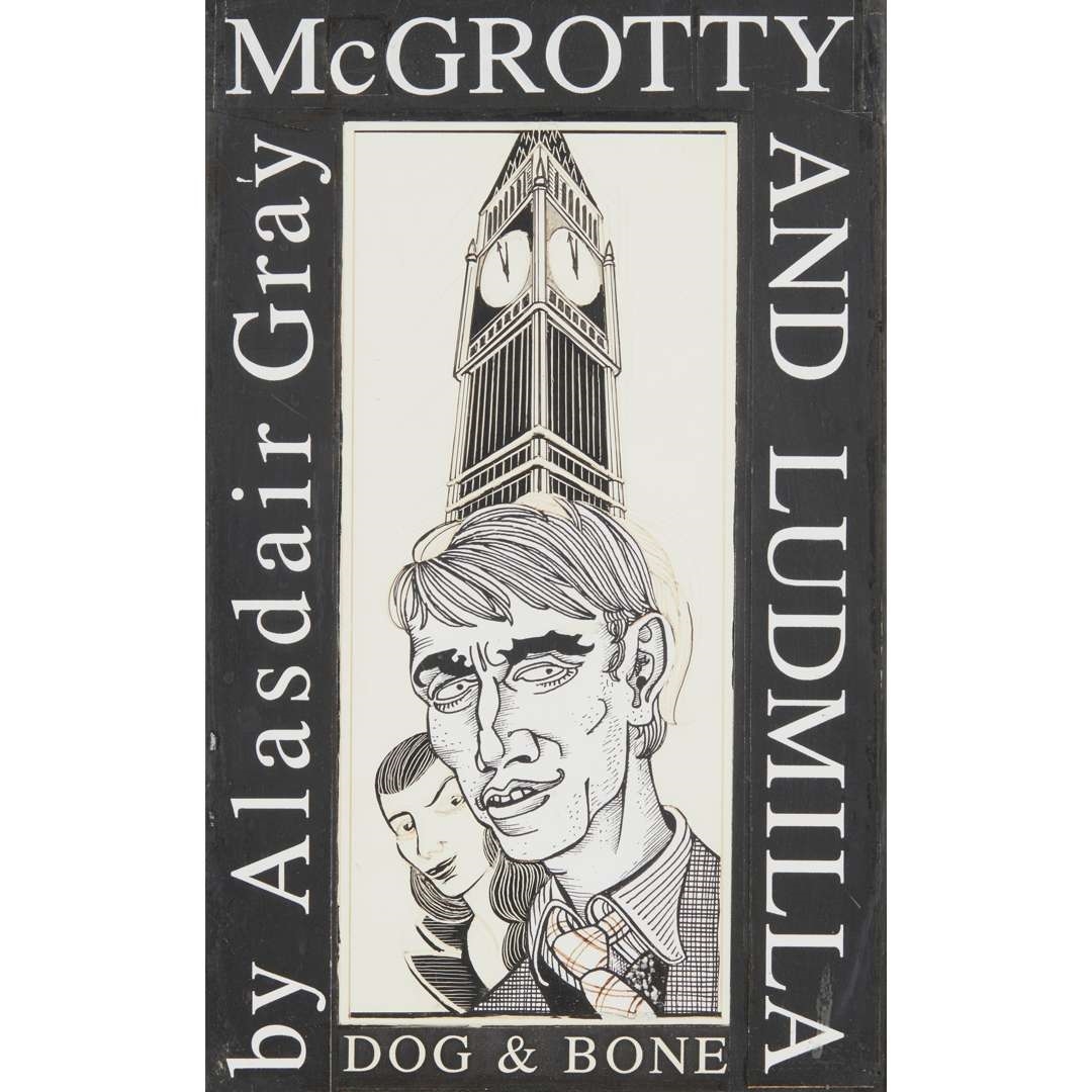 Artwork by Alasdair Gray, THREE DESIGNS FOR 'DOG & BONE', Made of collage
