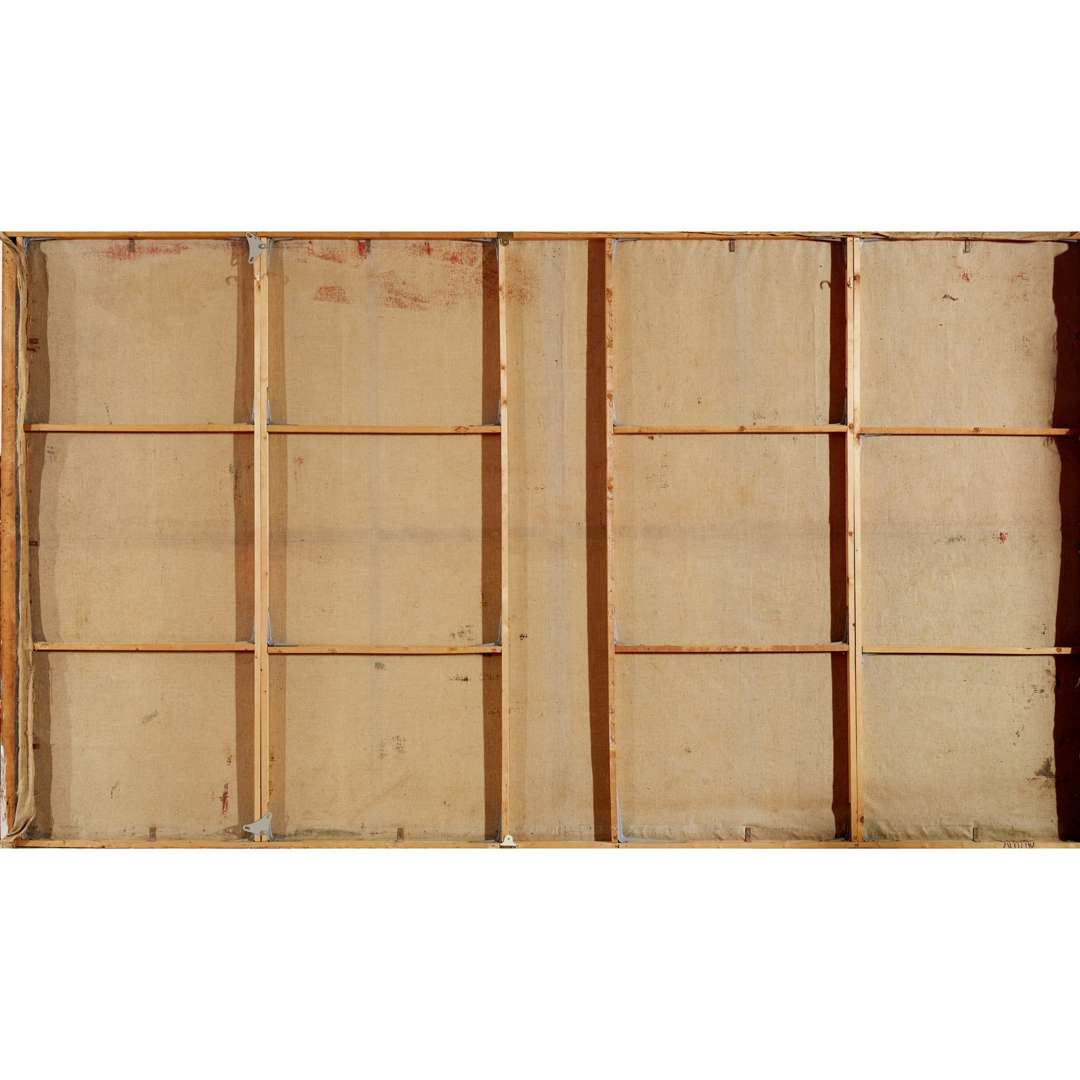 Artwork by Alasdair Gray, GLASGOW TRIUMPH OF DEATH / FALL OF STAR WORMWOOD, Made of oil on canvas