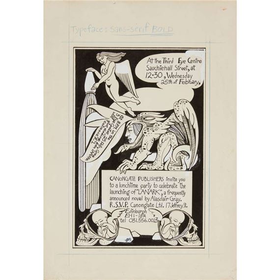 LANARK: CANONGATE BOOK LAUNCH INVITATION DESIGN